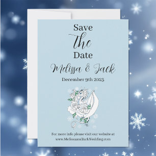 Save The Date Mariage Roses Dragons Fantastiques Blancs Élégants