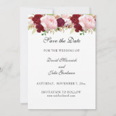 Save The Date Mariage Roses Rouges & Roses Religious Crucifix (Dos)