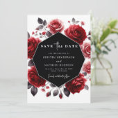 Save The Date Mariage rouge Boho Crimson (Debout devant)
