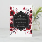 Save The Date Mariage rouge Romance (Debout devant)