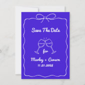 Save The Date Mariage royal bleu épicé (Devant)