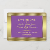 Save The Date Mariage royal violet or Enregistrer la date (Devant)