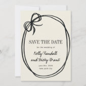 Save The Date Mariage Ruban Noué Chic (Devant)