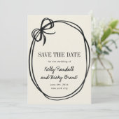 Save The Date Mariage Ruban Noué Chic (Debout devant)