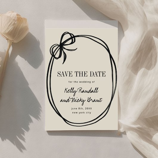 Save The Date Mariage Ruban Noué Chic