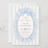 Save The Date Mariage ruban souple bleu (Devant)