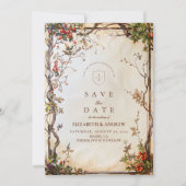 Save The Date Mariage Rustic Berry Branch (Devant)
