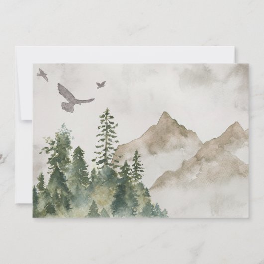 Save The Date Mariage Rustic Mountain Forest Enregistrer La Date (Dos)