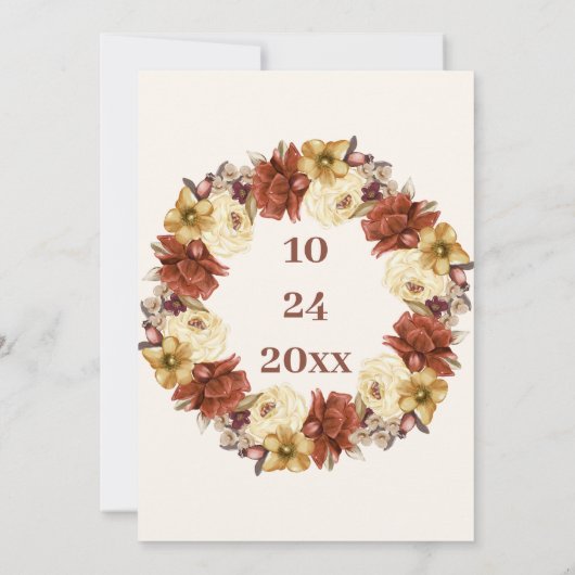 Save The Date Mariage rustique Automne Simple (Dos)