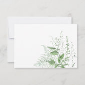 Save The Date Mariage rustique aux fougères et verdure à l'aquar (Dos)