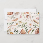 Save The Date Mariage rustique avec feuillage, fleurs et cerf (Dos)