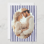 Save The Date Mariage rustique bleu et blanc (Dos)