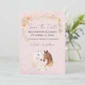 Save The Date Mariage rustique bohème à la campagne (Debout devant)