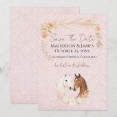 Save The Date Mariage rustique bohème à la campagne (Devant / Derrière)