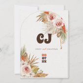 Save The Date Mariage rustique boho à l'herbe de Pampas (Devant)