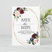 Save The Date Mariage rustique boho campagne avec fleurs de mari (Debout devant)