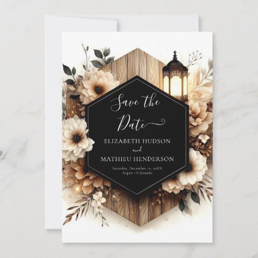 Save The Date Mariage rustique Boho unique (Devant)