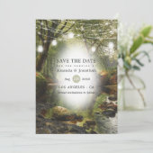 Save The Date Mariage Rustique Bois Sauvage Verdure (Debout devant)