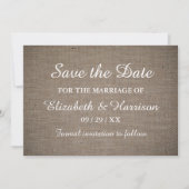 Save The Date Mariage Rustique Burlap (Devant)