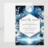 Save The Date Mariage rustique chic au clair de lune (Devant / Derrière)