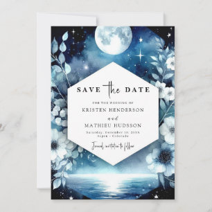 Save The Date Mariage rustique chic au clair de lune