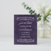 Save The Date Mariage Rustique Chic Enregistrer La Date - Violet (Debout devant)
