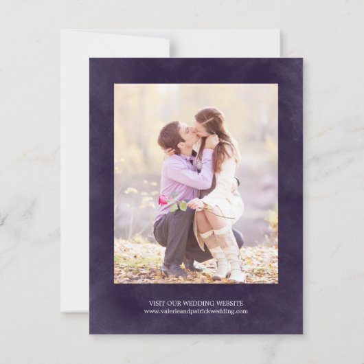 Save The Date Mariage Rustique Chic Enregistrer La Date - Violet (Dos)