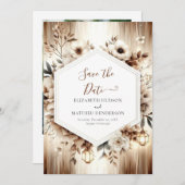 Save The Date Mariage rustique chic imprimable (Devant / Derrière)