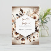 Save The Date Mariage rustique classique romantique (Debout devant)