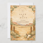 Save The Date Mariage rustique dans le désert occidental (Devant)