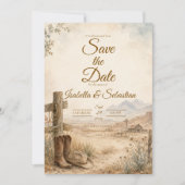 Save The Date Mariage rustique dans le désert occidental (Devant)