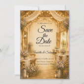 Save The Date Mariage rustique dans une grange intérieure (Devant)