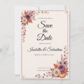 Save The Date Mariage rustique d'automne (Devant)