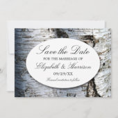 Save The Date Mariage rustique de Birch Tree (Devant)