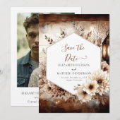 Save The Date Mariage rustique de Boho Whimsical (Devant / Derrière)