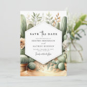 Save The Date Mariage rustique de Cactus du Sud (Debout devant)