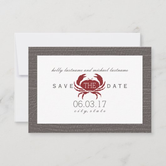 Save The Date Mariage Rustique De Crabe Enregistrer La Date (Devant)