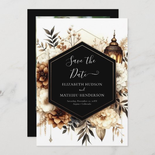 Save The Date Mariage rustique de Earthy imprimable (Devant / Derrière)