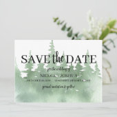 Save The Date Mariage rustique de la forêt d'aquarelle Enregistr (Debout devant)