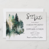 Save The Date Mariage rustique de la forêt d'aquarelle Enregistr (Devant)