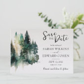 Save The Date Mariage rustique de la forêt d'aquarelle Enregistr (Debout devant)