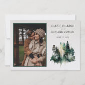 Save The Date Mariage rustique de la forêt d'aquarelle Enregistr (Dos)