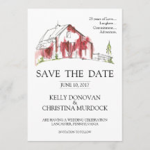 Mariage rustique de la grange Enregistrer la date
