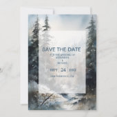 Save The Date Mariage rustique de l'arbre de pin aquarelle (Devant)