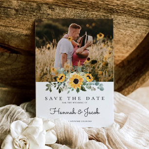 Save The Date Mariage rustique de tournesol Eucalyptus