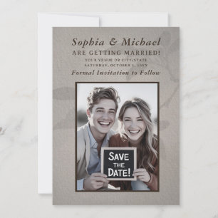 Save The Date Mariage rustique décontracté, photo de sauvegarde