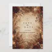 Save The Date Mariage rustique élégant d'automne (Devant)