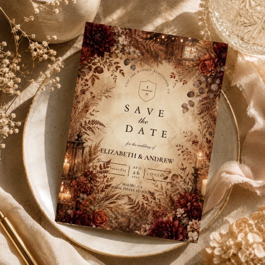 Save The Date Mariage rustique élégant d'automne