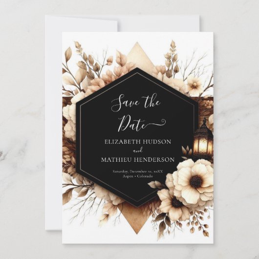 Save The Date Mariage rustique élégant numérique (Devant)