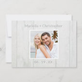 Save The Date Mariage rustique en bois Enregistrer la date Décou (Dos)